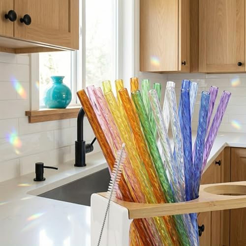 Reusable Drinking Straws 100 Pack, Assorted Color Plastic Straws, 9 Inch, Easy Clean with Brush, Durable & Dishwasher Safe for Cold Drinks & Kids - Image 5