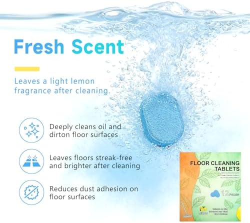 New 24 pcs Floor Cleaner Tablets Hard Floor Cleaner Tablets Pre-Measured Dissolvable Cleaning Solution for Multiple Hard Floors, Tile, Vinyl, Hardwood, Compatible with Robot Mops & Wet/Dry Vacuums - Image 6