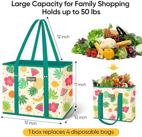 BALEINE 3PK Reusable Grocery Bags, Heavy Duty Shopping Tote Bag - Image 4