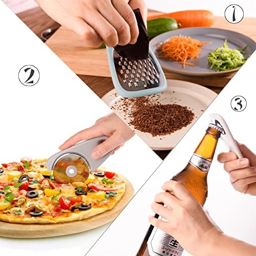 Kitchen Gadgets Set, Stackable for Saving Space, Blue, 5 Pieces - Image 4