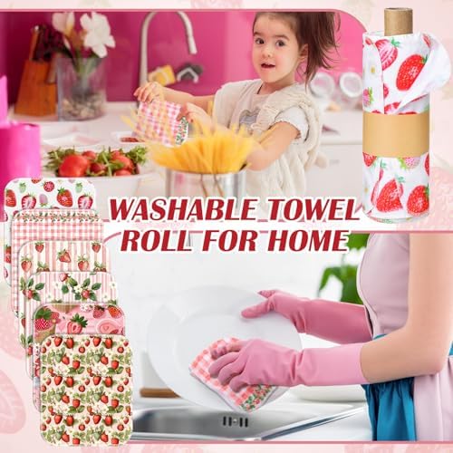 36 Pack Reusable Kitchen Cloths Cotton Towels, Strawberry - Image 6