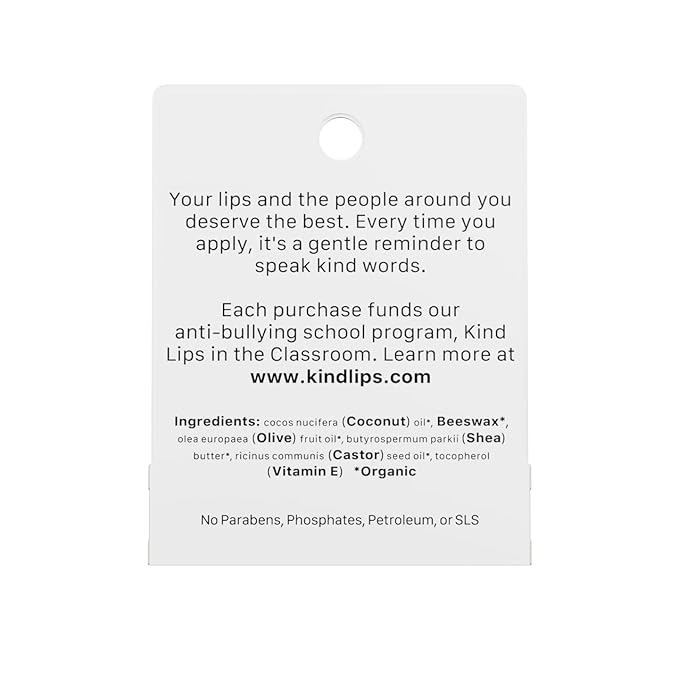 Kind Lips Lip Balm - Nourishing & Moisturizing Lip Care | for Dry Chapped Lips | Infused with Shea Butter & Beeswax | Unscented | 0.15 Ounce (Pack of 5)