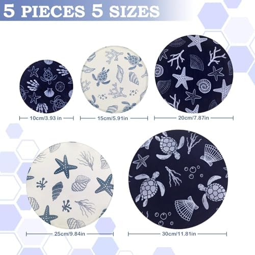 5Pcs Reusable Beeswax Elastic Bowl Covers for Bread Proofing and Food Cover - Image 2