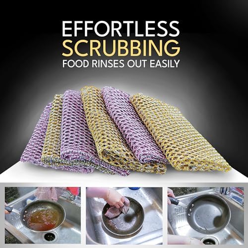 Non-Scratch Dish Scrubbers (3 Pcs) — Outlasts 7+ Sponges, Stays Odor-Free | Replace Smelly Kitchen Sponges | Non-Absorbent Mesh | Safe on Non-Stick, Cast Iron, Glass | Made in Korea Since 2012 - Image 5