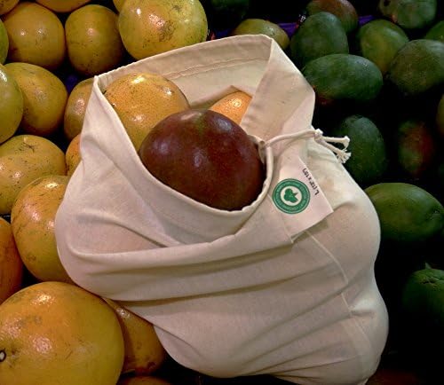Food Grade Bulk Storage Bags - 6 Pack, XL Size, 100% Organic Cotton Drawstring Closure - Reusable, Washable, All-Natural Muslin Produce Flour Sack Cloth Bags for Grains (6 X-Large” 14”x18”) - Image 3