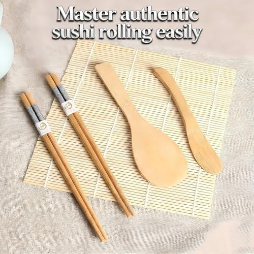 Sushi Making Kit, Rolling Mat, Rice Paddle, Spreader & Chopsticks - Image 5