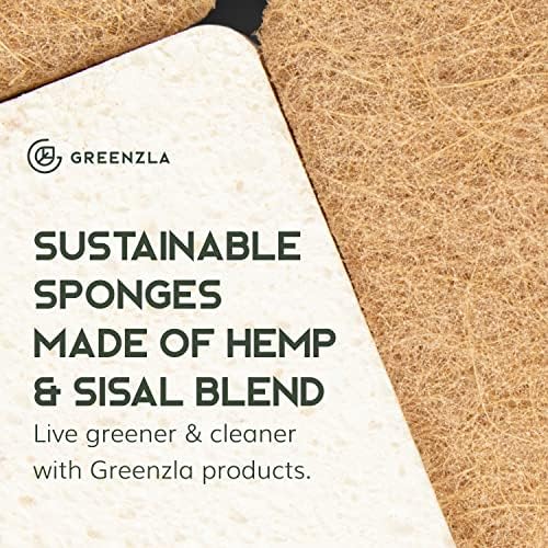 GREENZLA 12 Pack Kitchen Sponges | Non-Scratch Hemp & Sisal - Image 4