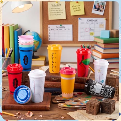 LemonRoad 12 Pack Back to School Teacher Gifts 16 oz Reusable Coffee Cups - Image 4