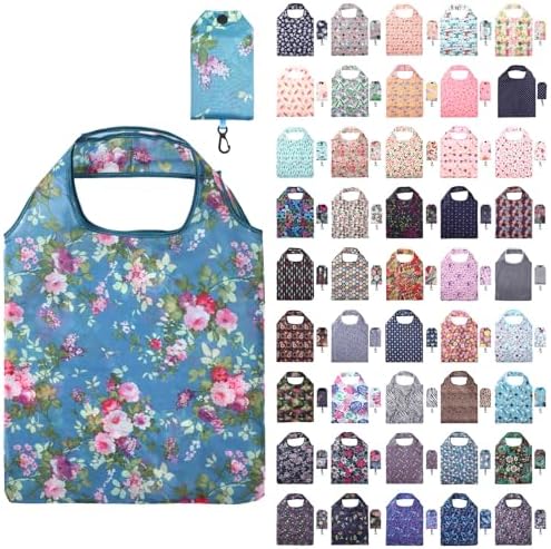 Paterr 46 Pcs Foldable Reusable Grocery Bags Bulk Machine Washable Waterproof Shopping Bags Packable Grocery Tote Pouches by Paterr