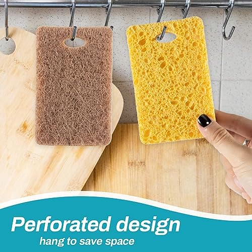 MAQIHAN 10PCS Natural Sponges for Dishes - Biodegradable Sponges Kitchen Eco Friendly Dish Sponge Non-Scratch Sponges for Cleaning Kitchen - Image 5