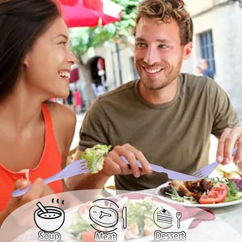 4‑Pack Travel Wheat Straw Utensils, BPA Free Fork Spoon Knife Storage Case - Image 7