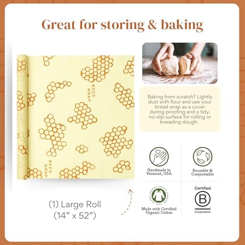 Bee's Wrap Beeswax Wrap Roll, 14 x 53 in - Honeycomb - Image 3