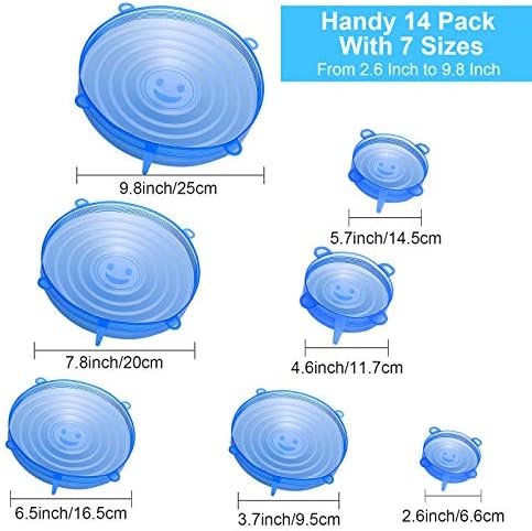 Silicone Stretch Lids, 14 PCS 7 Sizes Reusable Bowl Covers for Food Storage - Image 2