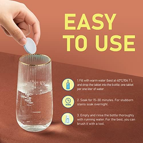 Water Bottle Cleaning Tablets, 36 Pack Bottle Clean Tablet Hydration Bladder Cleansing Tablets for All Plastics and Glass Drinking Containers - Image 3
