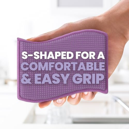 Scotch-Brite Stay Clean Scrubber Pads, Non-Scratch Dish Sponges for Kitchen Cleaning, 12 Count, Rinses Clean, Odor-Resistant, Safe on Non-Stick Cookware, Pots, Pans, and Glassware - Image 2