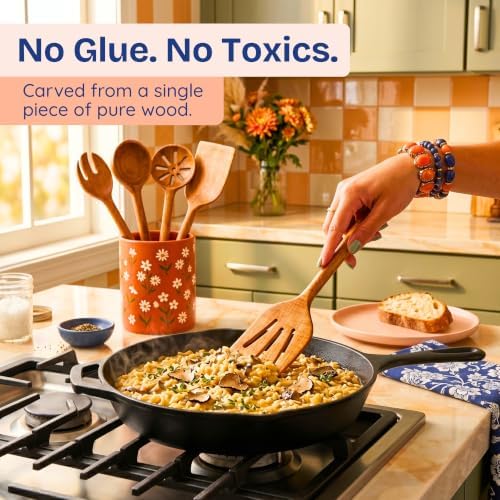 Non-Toxic Acacia Wooden Utensils Set, 6-Piece, Glue and Mineral Oil Free - Image 2