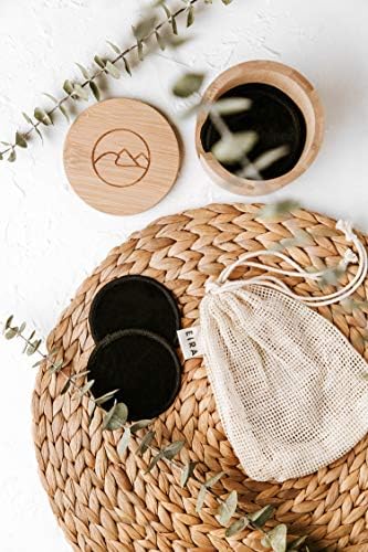 Reusable Makeup Remover Pads with Bamboo Holder – Washable Bamboo Cotton Rounds for Face, Toner & Sensitive Skin – Eco Friendly Zero Waste Skincare Set by EIRA - Image 4