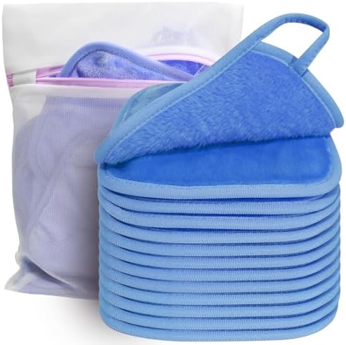 KODAMO Makeup Remover Cloth, Reusable Makeup Remover Pads Washable with Mesh Bag, Microfiber Makeup Removal Face Wash Cloths with Just Water, Gentle Soft, 12 Pack by KODAMO