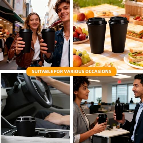 Plastic Reusable Coffee Cups with Lids, 15 Pack - Image 5