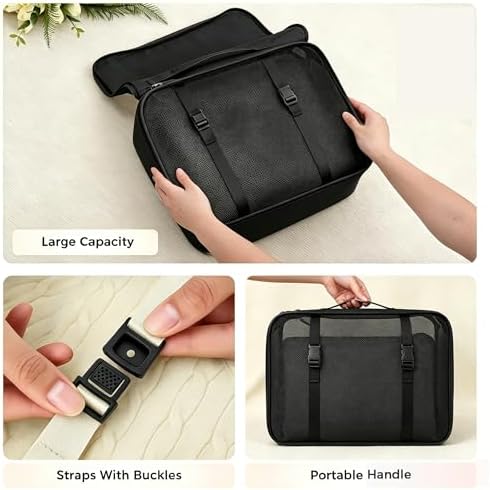 6 Set Packing Cubes, Luggage Packing Organizers for Travel Accessories, Carry on Suitcase Organizer Bags, Travel Essentials Luggage Accessories for Cruise Ship (Black) - Image 6