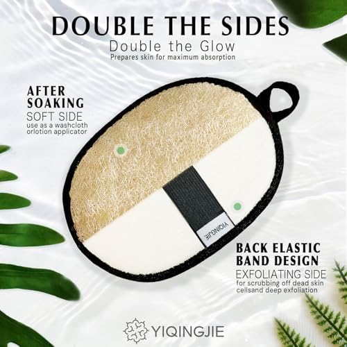 YIQINGJIE Upgraded Large Natural Egyptian Loofah for Men,2 Count,Black - Image 2