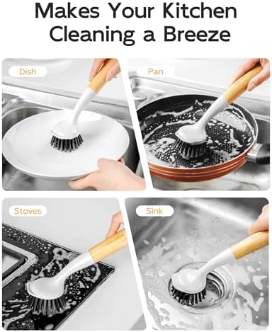 MR.SIGA Dish Brush with Handle, Dish Scruber Brush for Pans, Pots - Image 5