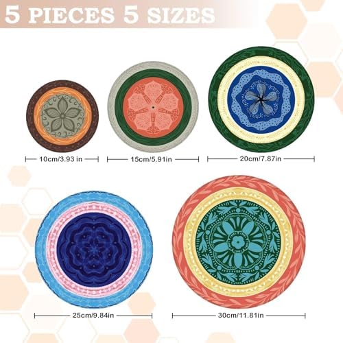 5Pcs Reusable Beeswax Elastic Bowl Covers for Bread Proofing and Food Cover - Image 2