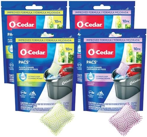 O-Cedar Floor Cleaning 40ct Pacs with Citrus Scent 10ct (2-Packs) and Lavender Scent 10ct (2-Packs) by O-Cedar