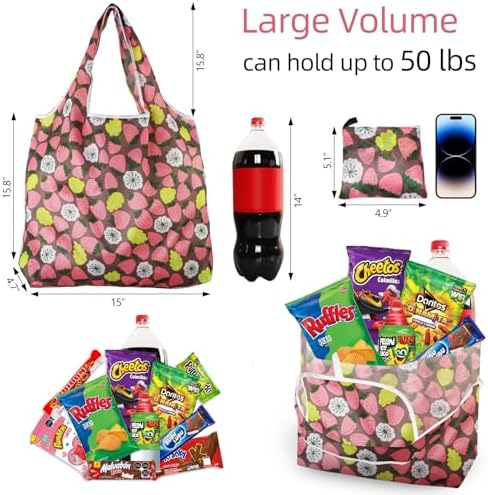 Foldable Reusable Shopping Bags,6 Pack Heavy Duty Tote for Grocery - Image 4