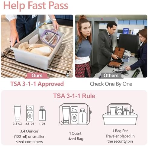 PACKISM Clear Makeup Bag Travel - TSA Approved Toiletry Bag, 2 Pack Purple - Image 3