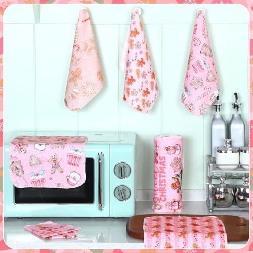 36 Pack Reusable Kitchen Cloths Cotton Towels, Pink Gingerbread - Image 3