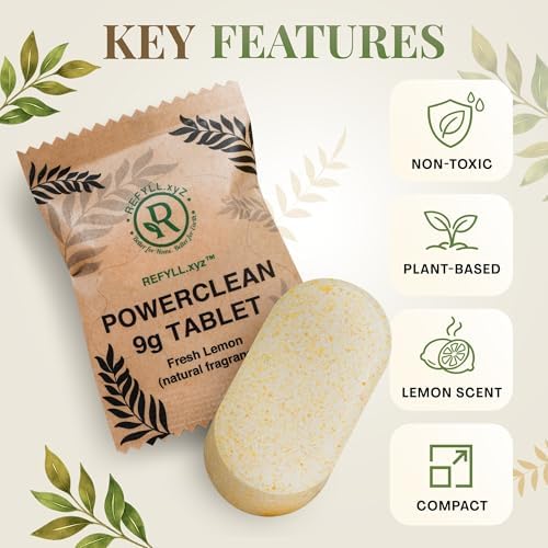 Cleaning Tablets for Spray Bottle Multi Surface Cleaner Refill Pods Eco Friendly Non Toxic Lemon Scent Plant Based (8 Pack) - Image 2