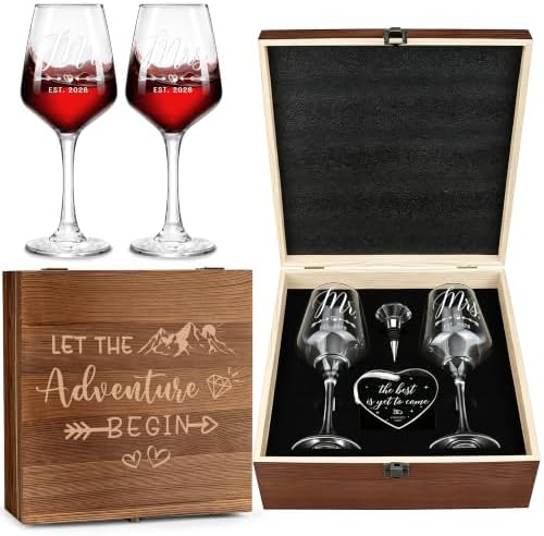 Engagement Gifts for Couples Newly Engaged Gift Ideas Happy Engagement Gifts for Women Bride to Be Gift Box Just Congrats on Engaged Party Present Set for Couples Fiance Future Mrs Him Her Fiancee Men by HELORAY
