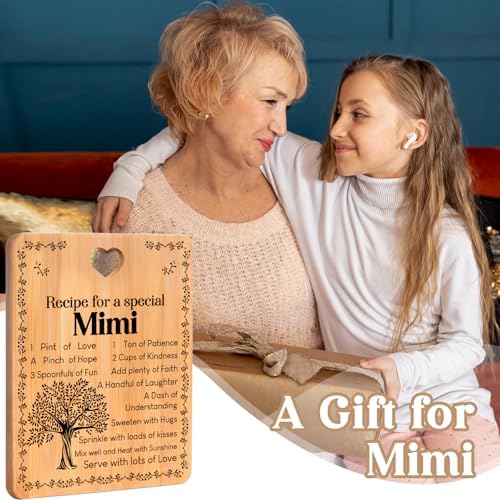 Mimi Gifts - "Recipe for a Special Mimi" Gift for Mimi Cutting Board Set, Bamboo-Made Engraved Utensil Set Best Mimi Ever Presents Cutting Board, Mothers Day Gifts for Mimi. - Image 2