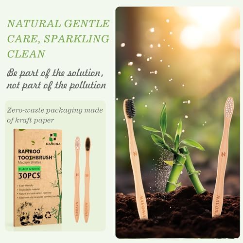 30 PCS Bamboo Toothbrushes, Individually Wrapped Wooden Toothbrushes Bulk - Image 7