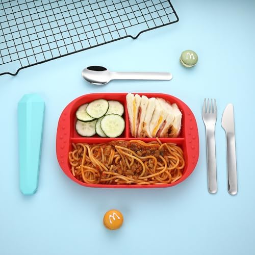 DEVICO Utensils for Lunch Box, 4Pcs Travel Silverware Set with Case, Teal - Image 4
