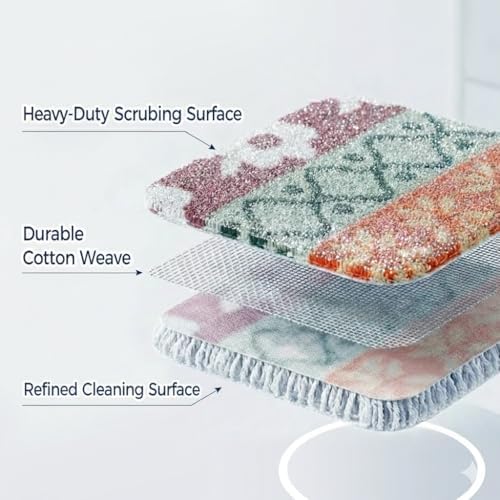Amarelle GEN II Dish Washing Scrubbers (5-Pack), Made in Green Kitchen Scrubbers for Dishes, Non Scratch Pot & Pan Scrubber, Dual-Sided Heavy-Duty Scouring Pads, Reusable (Nordic Folk) - Image 3