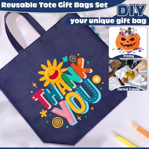Windyun Reusable Grocery Bags Large Non Woven Shopping Bags with Handles Foldable Portable Tote, 16x6x12 Inch - Image 6