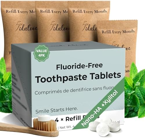 Cool Mint Fluoride-Free nHAp Toothpaste Tablets, 248 ct - 4month by Tidalove