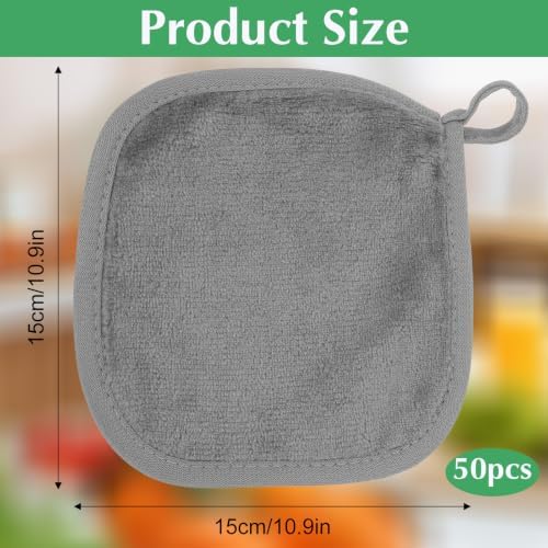 50 Pcs Makeup Remover Cloths Reusable Washable Pads Soft for Face, Women - Image 2