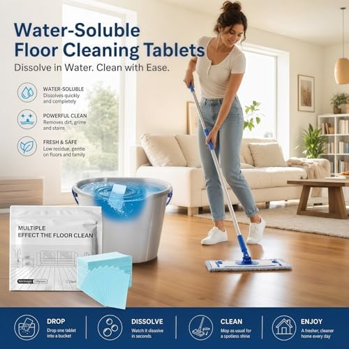 Multi-Surface Floor Cleaning Tablets – Concentrated Dissolvable Cleaner for Hardwood, Tile, Laminate & More – Heavy Duty Deodorizing, Streak-Free Shine – No Harsh Chemicals (200pcs, Osmanthus) - Image 5