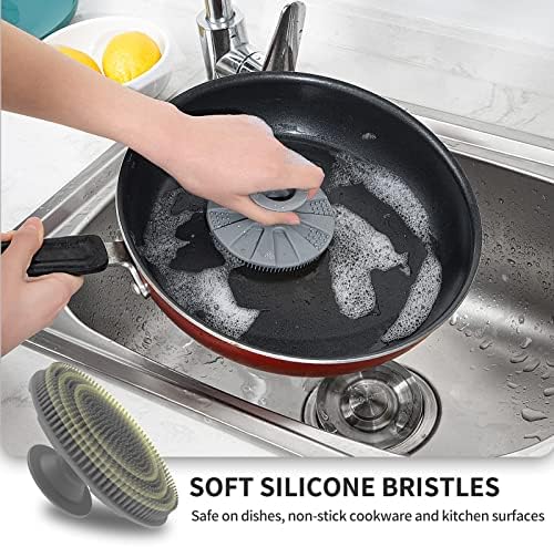 Silicone Dish Scrubber, Non-Scratch Scrub Spong for Washing Dish, Pot, Pan - Image 3