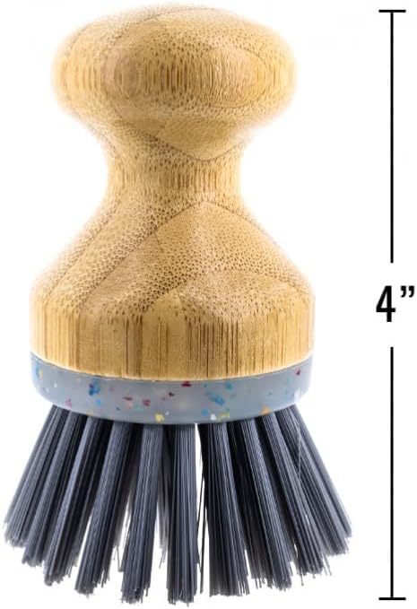 Beille 2pc Dish Brush and Scrub Brush Set with Bamboo Handles and Heavy Duty Bristles Household Essentials - Image 2