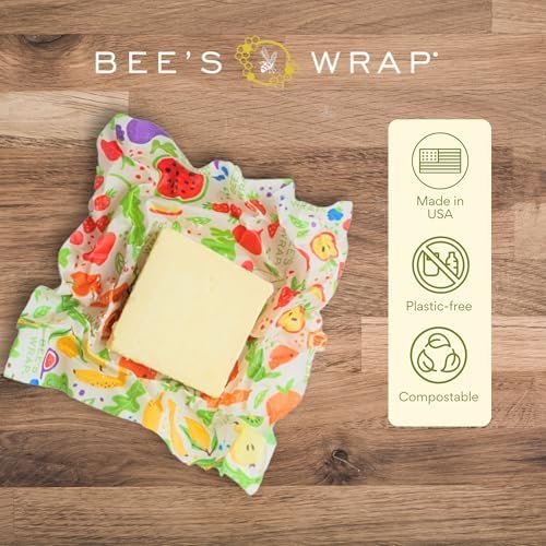 Bee's Wrap Beeswax Food Wraps, 2 Medium & Sandwich Pack - Garden Party - Image 5
