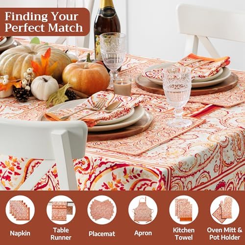 Maison d' Hermine Table Cloth Rectangle Table Reusable 100% Cotton 70"x108" - Image 4