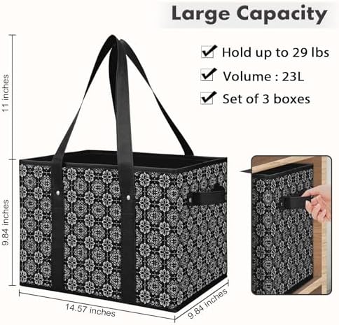 Reusable Grocery Bags 3 Pack, Foldable & Water Resistant Shopping Bags - Image 3