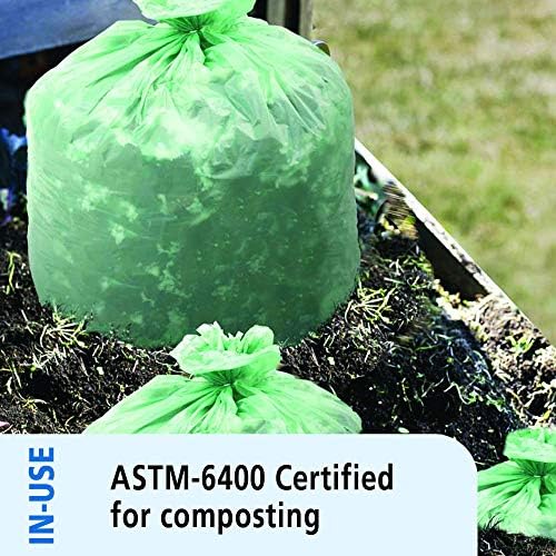 Stout by Envision Compostable Trash Bags, 30 Gallon 30" x 39", 48 Bags Per Case, ASTM6400, Green Bags, Made in America (E3039E11) - Image 5