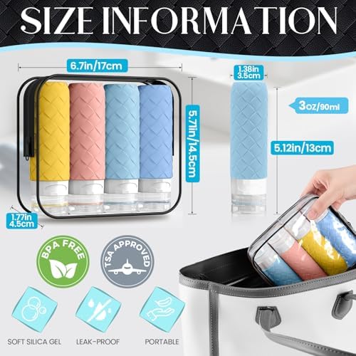 Silevoler Travel Bottles for Toiletries, TSA-Approved Travel Size Container - Image 3