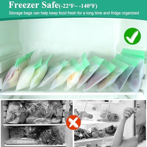 12 Pack Reusable Snack Bags, Silicone Snack Bags Reusable Storage, Leakproof Snack Storage Bags Containers for Travel Picnic, Work, Home Use - Image 4