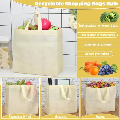Windyun Reusable Grocery Bags Non Woven with Handles - Image 4